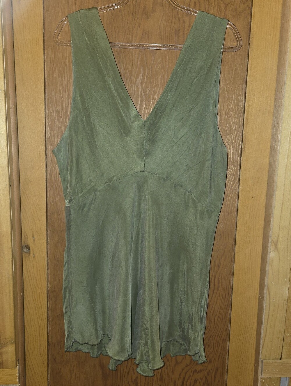 Heart & hands XXL 100% silk olive green tunic top blouse